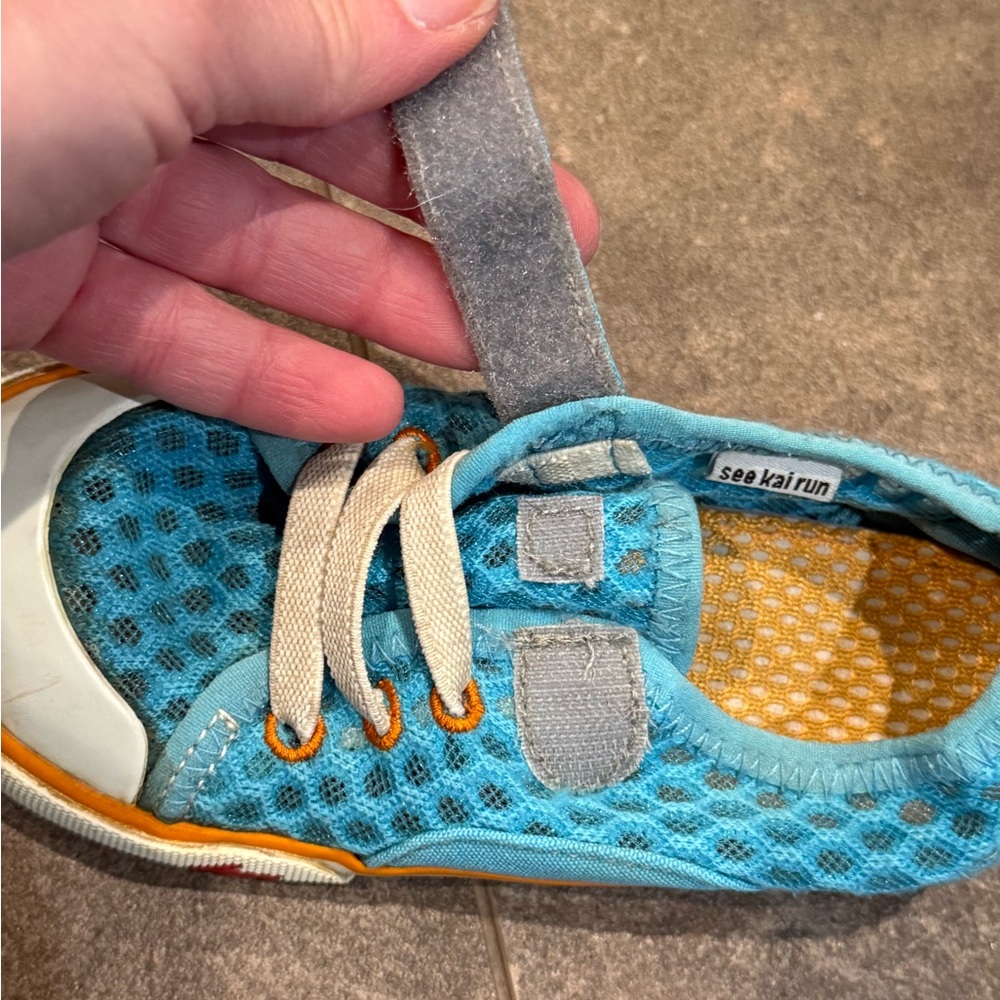 Kids Blue Mesh Velcro Sneakers - Picture 4 of 8